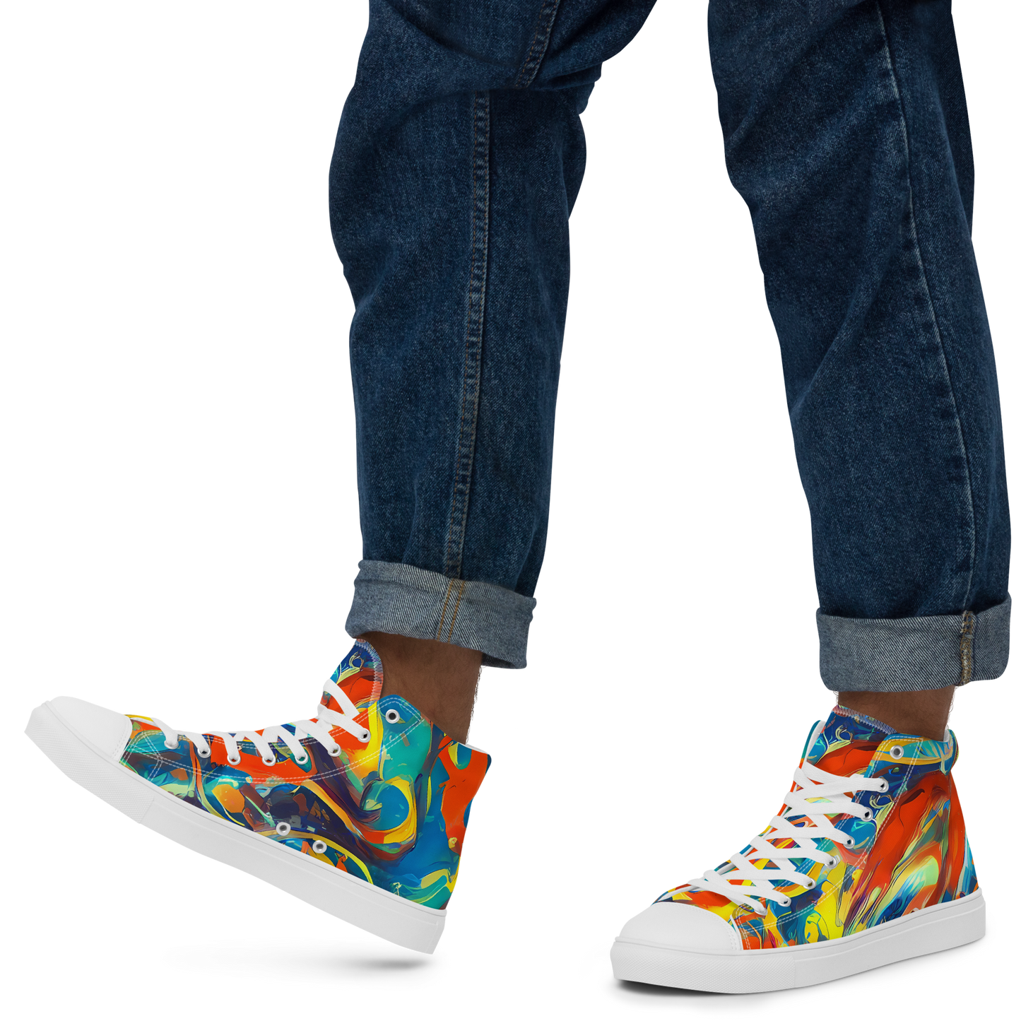 Men's High Top Canvas Shoes - Chromatic Fusion