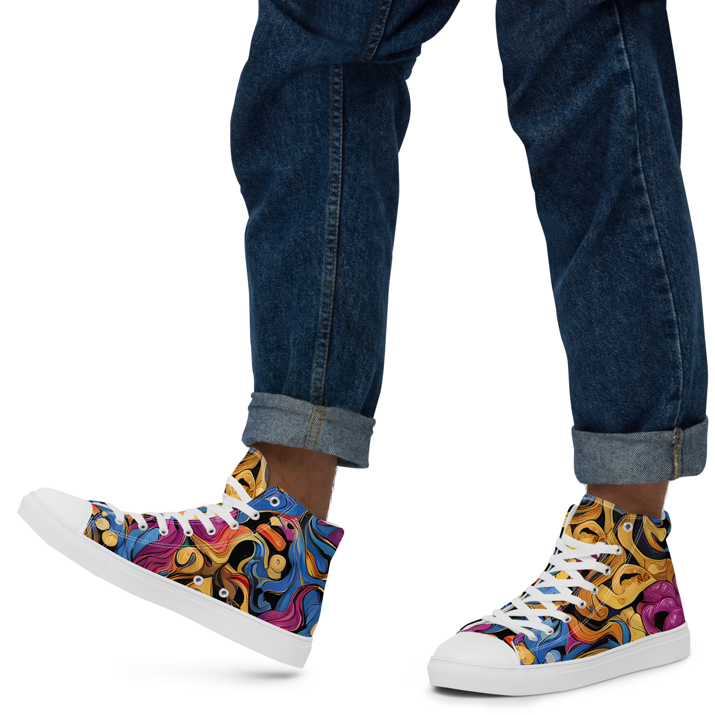 Men's High Top Canvas Shoes - Bosschaert Whorls