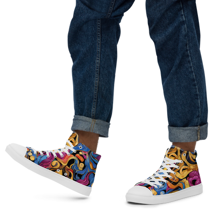 Men's High Top Canvas Shoes - Bosschaert Whorls