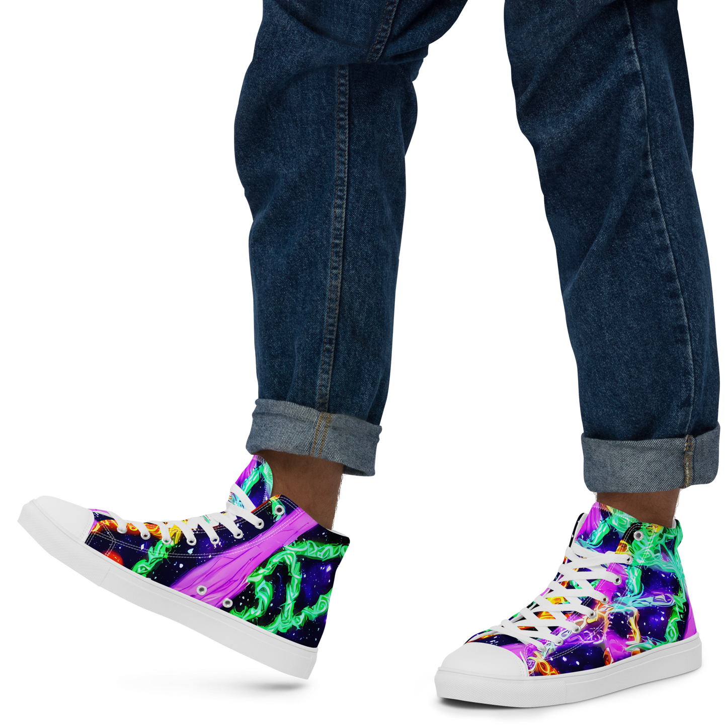 Men's High Top Canvas Shoes - Enckell's Nebula