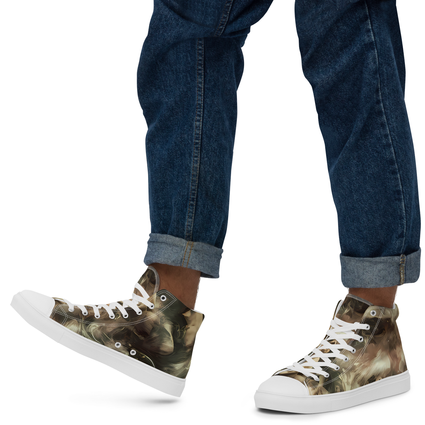 Men's High Top Canvas Shoes - Ceramic Swirl