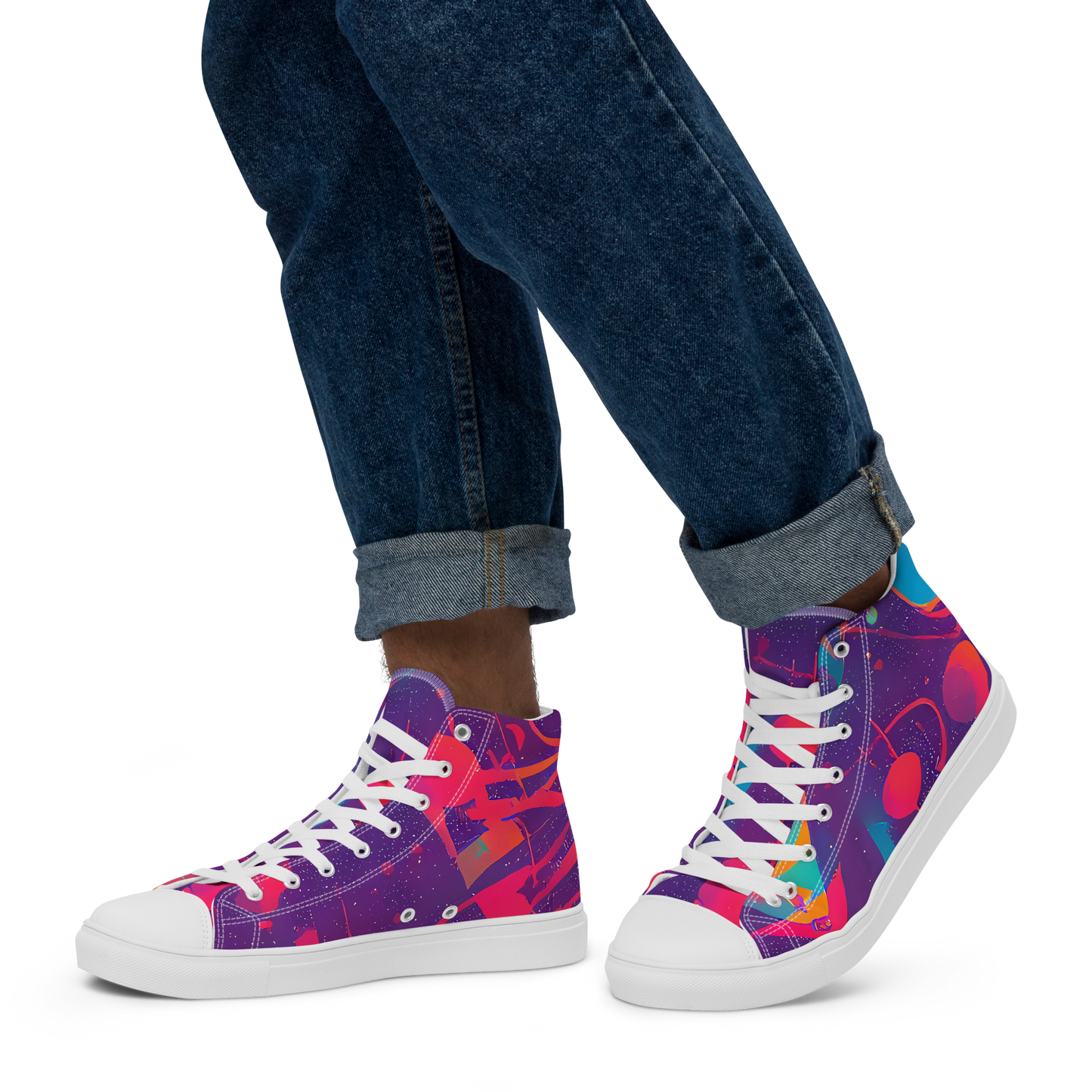 Men's High Top Canvas Shoes - Spheric Rhapsody