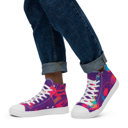 Men's High Top Canvas Shoes - Spheric Rhapsody