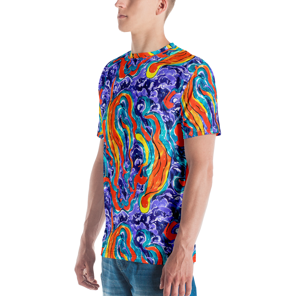 Men's Crew Neck T-Shirt - Galactic Waves