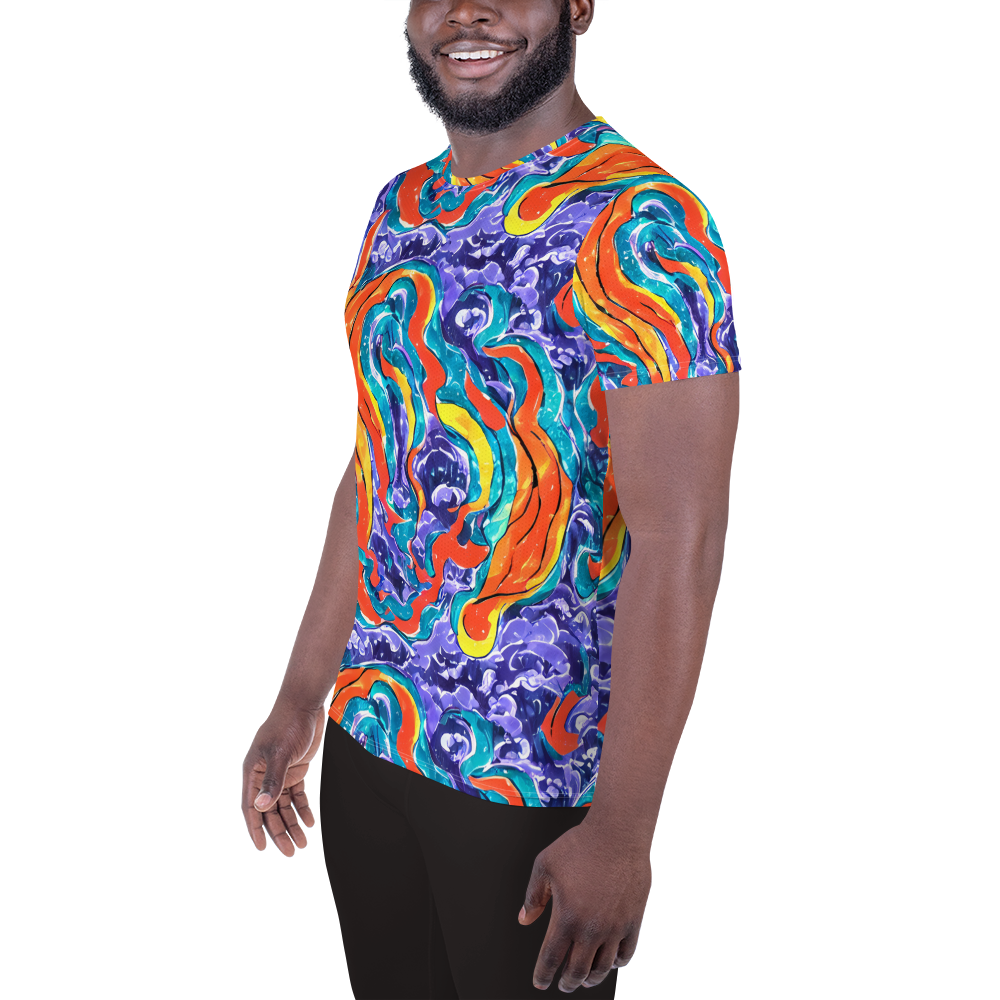 Men's Athletic T-Shirt - Galactic Waves