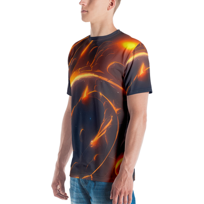 Men's Crew Neck T-Shirt - Inferno Spirals