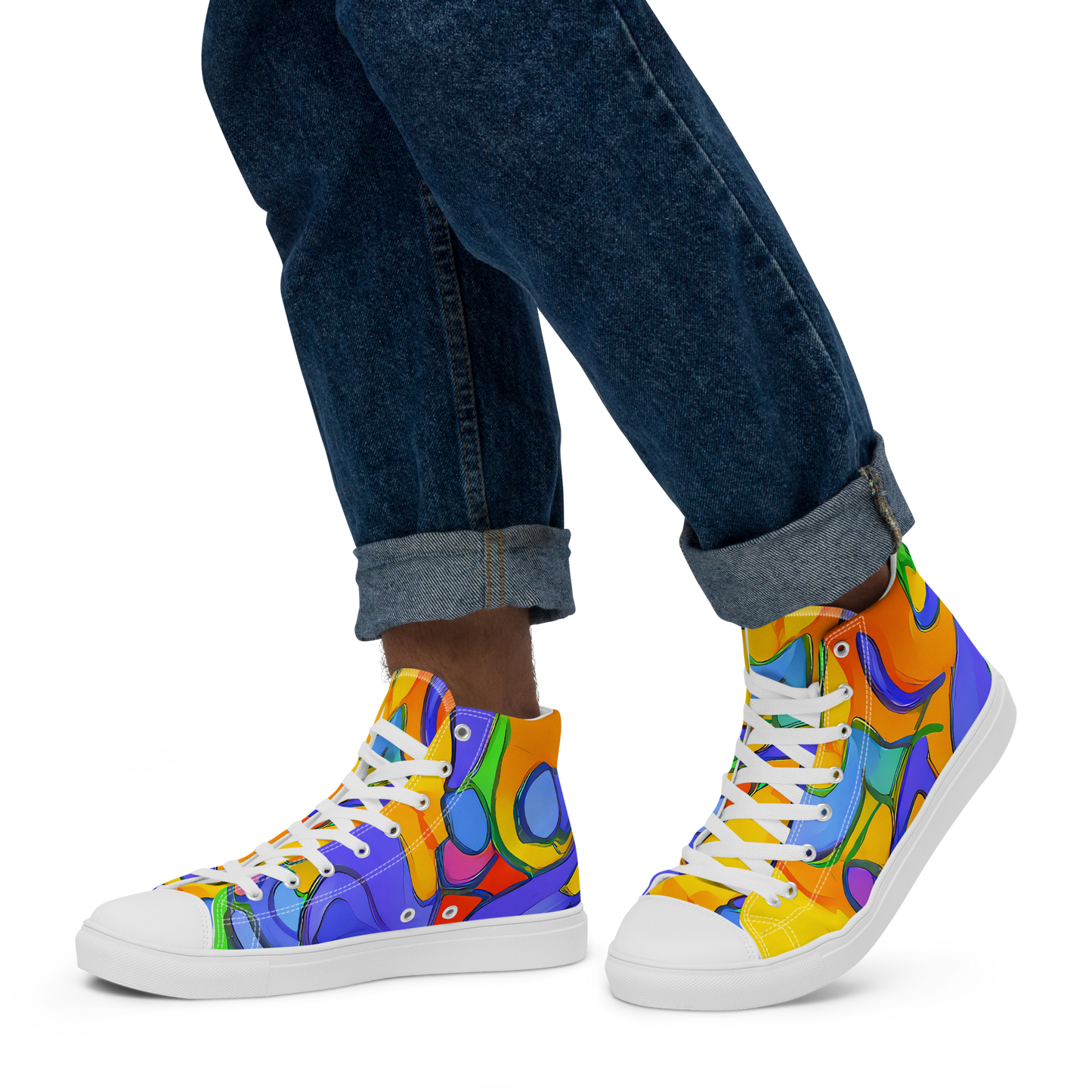 Men's High Top Canvas Shoes - Joffe Swirl