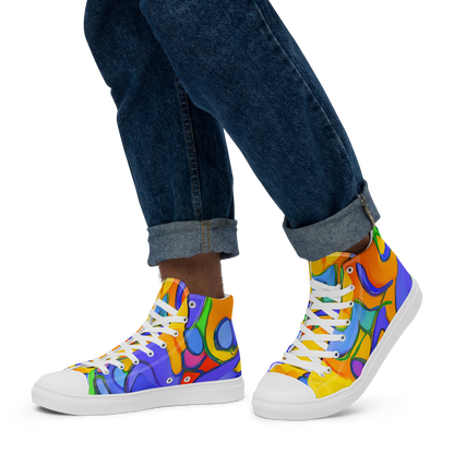 Men's High Top Canvas Shoes - Joffe Swirl