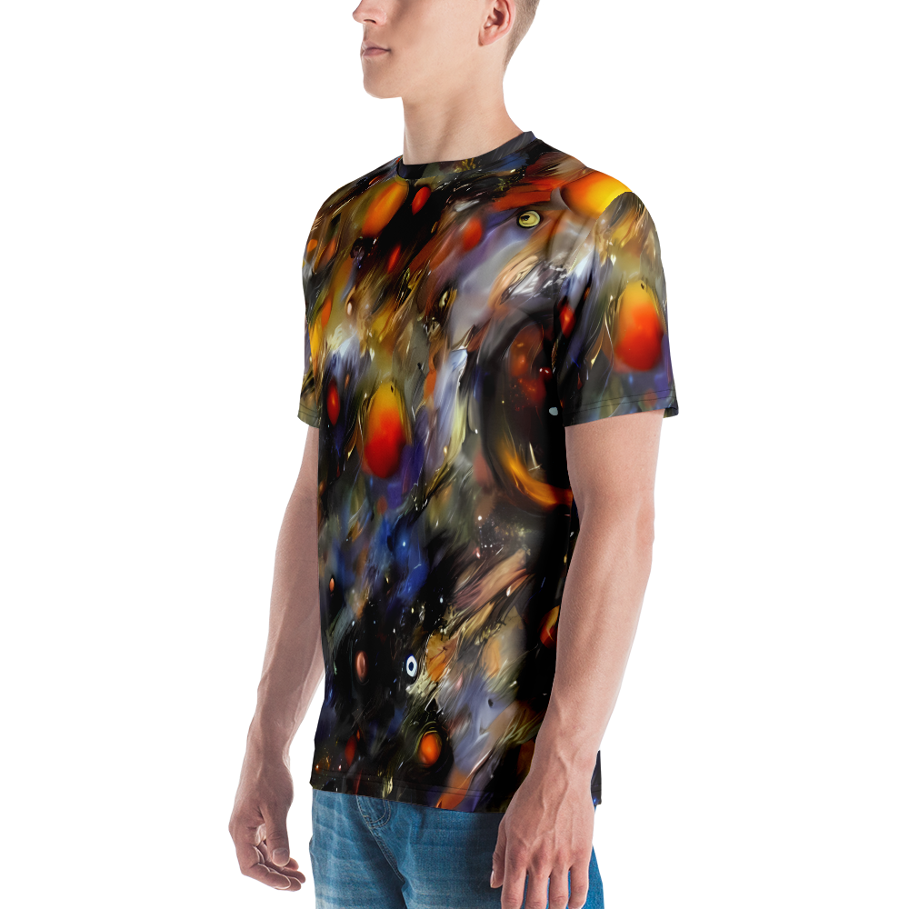 Men's Crew Neck T-Shirt - Brushstroke Blaze