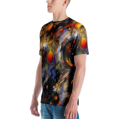 Men's Crew Neck T-Shirt - Brushstroke Blaze