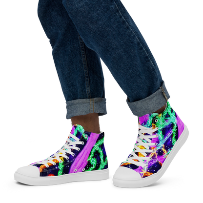 Men's High Top Canvas Shoes - Enckell's Nebula
