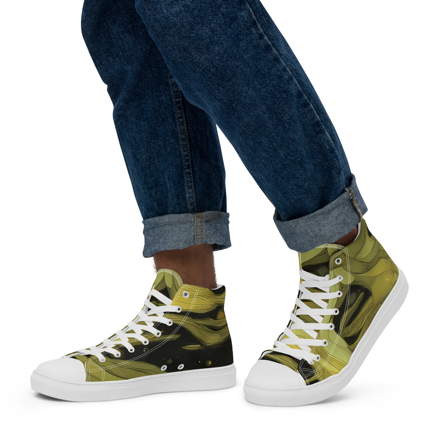 Men's High Top Canvas Shoes - Whispered Breeze