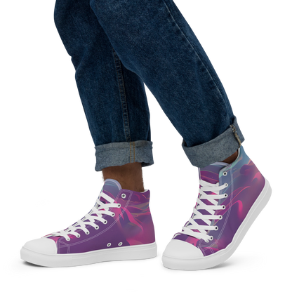 Men's High Top Canvas Shoes - Dreamscape Swirl