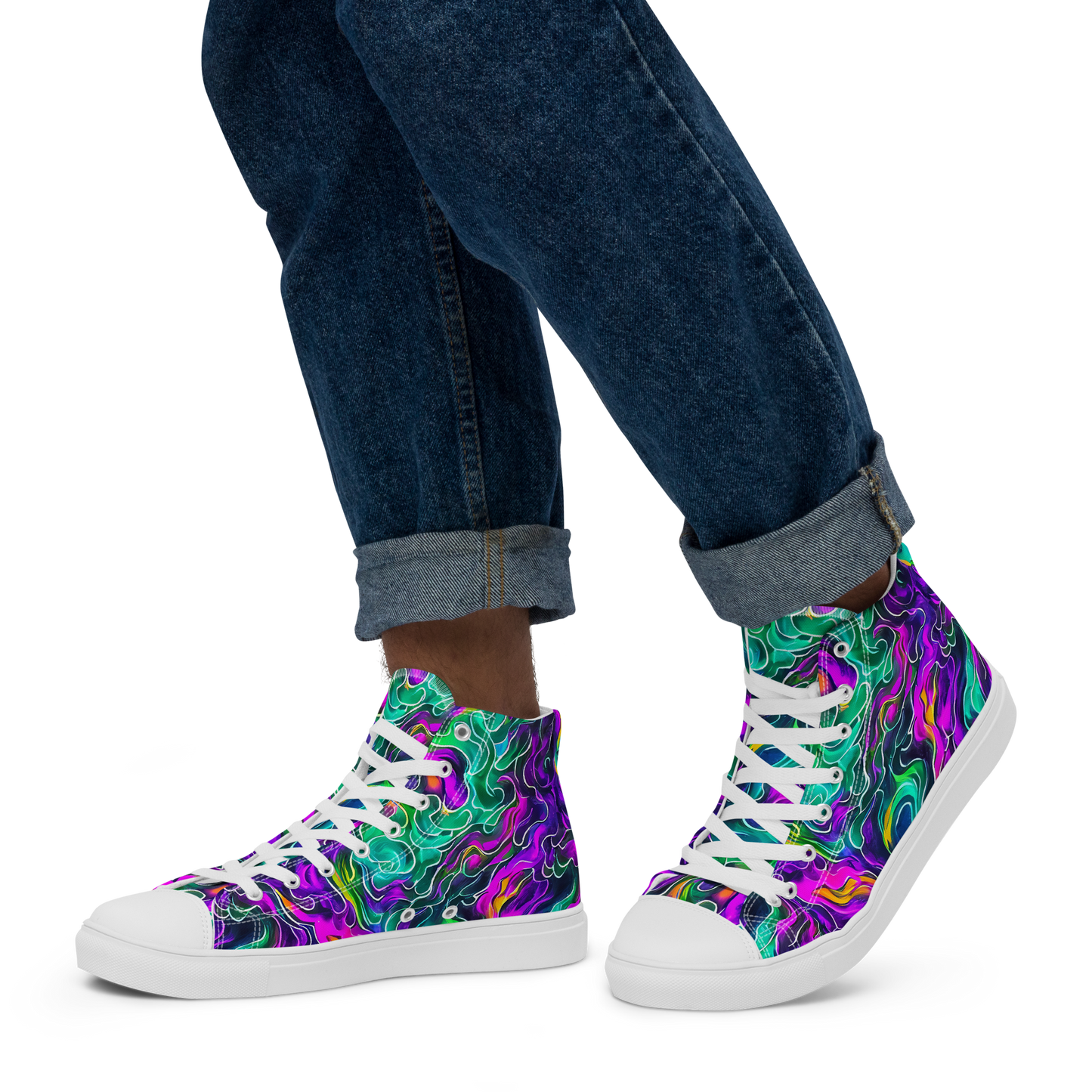 Men's High Top Canvas Shoes - Vortex Dream