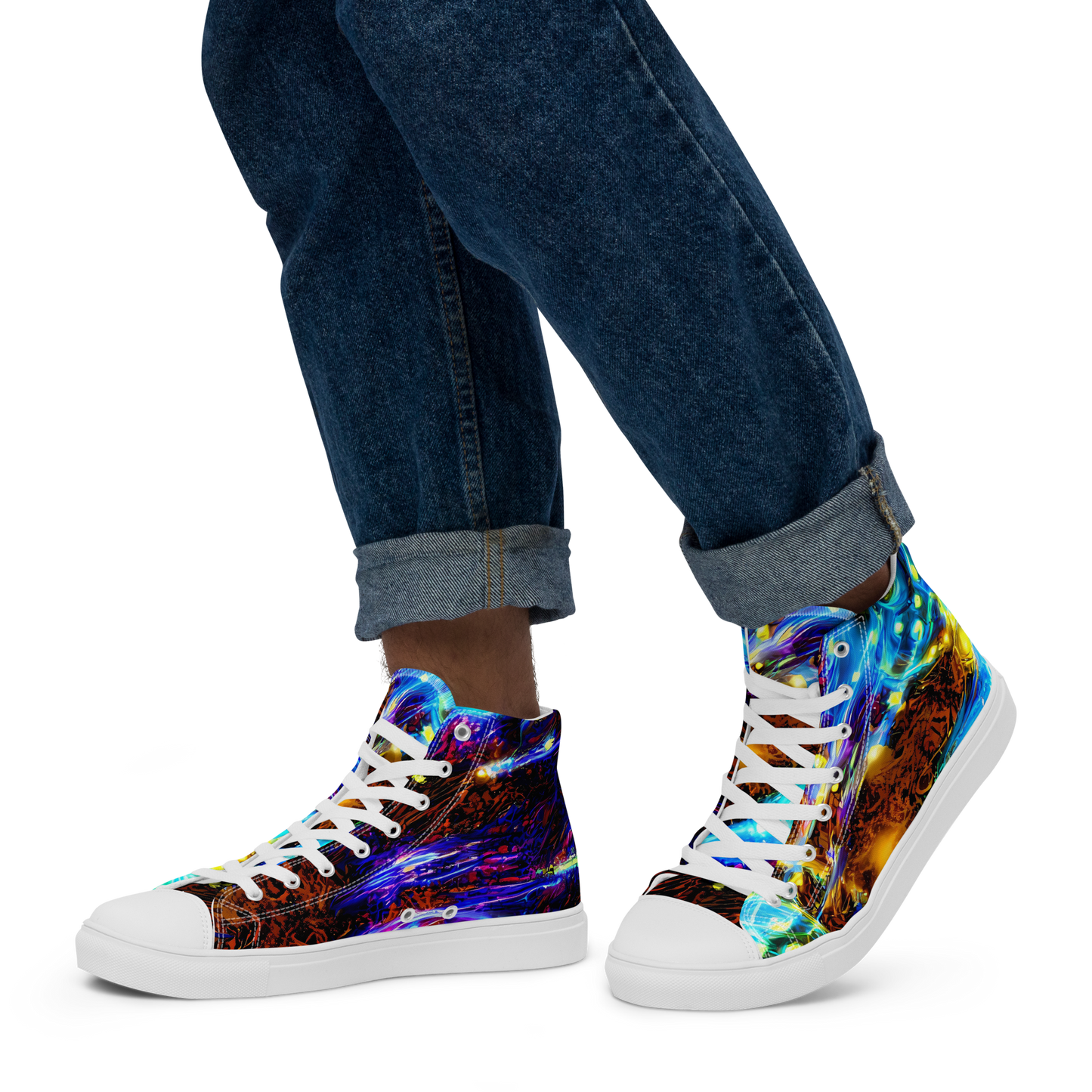 Men's High Top Canvas Shoes - Neon Füssli