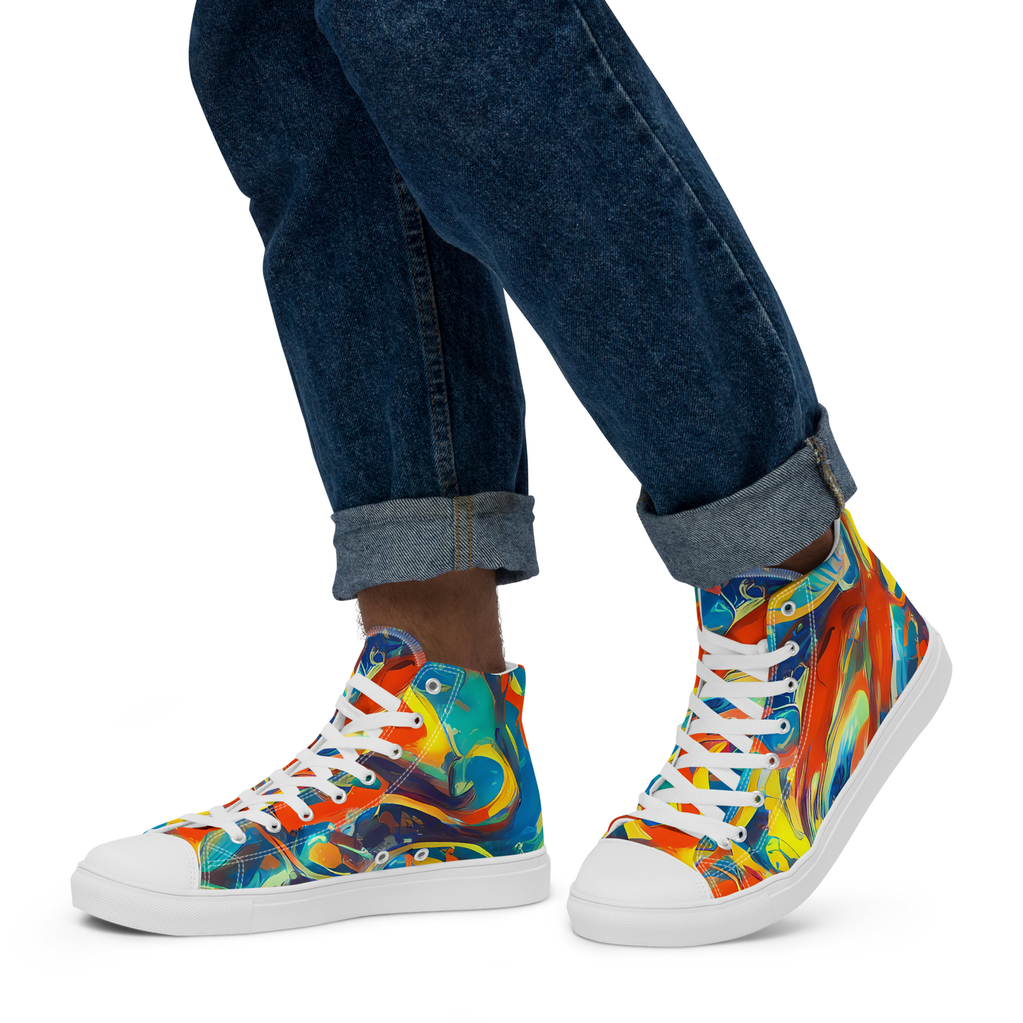 Men's High Top Canvas Shoes - Chromatic Fusion