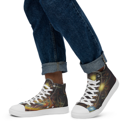 Men's High Top Canvas Shoes - Galactic Swirl