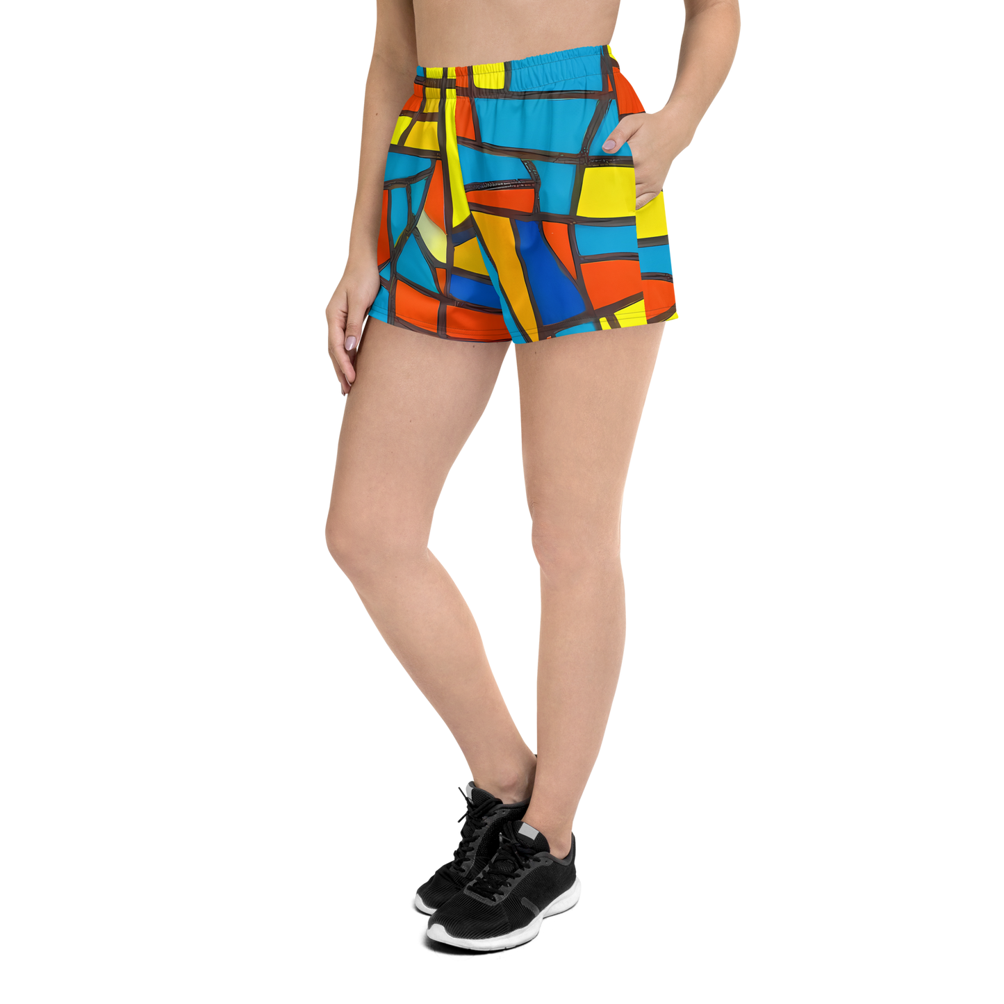 Women’s Athletic Shorts - Mondrian Mesh