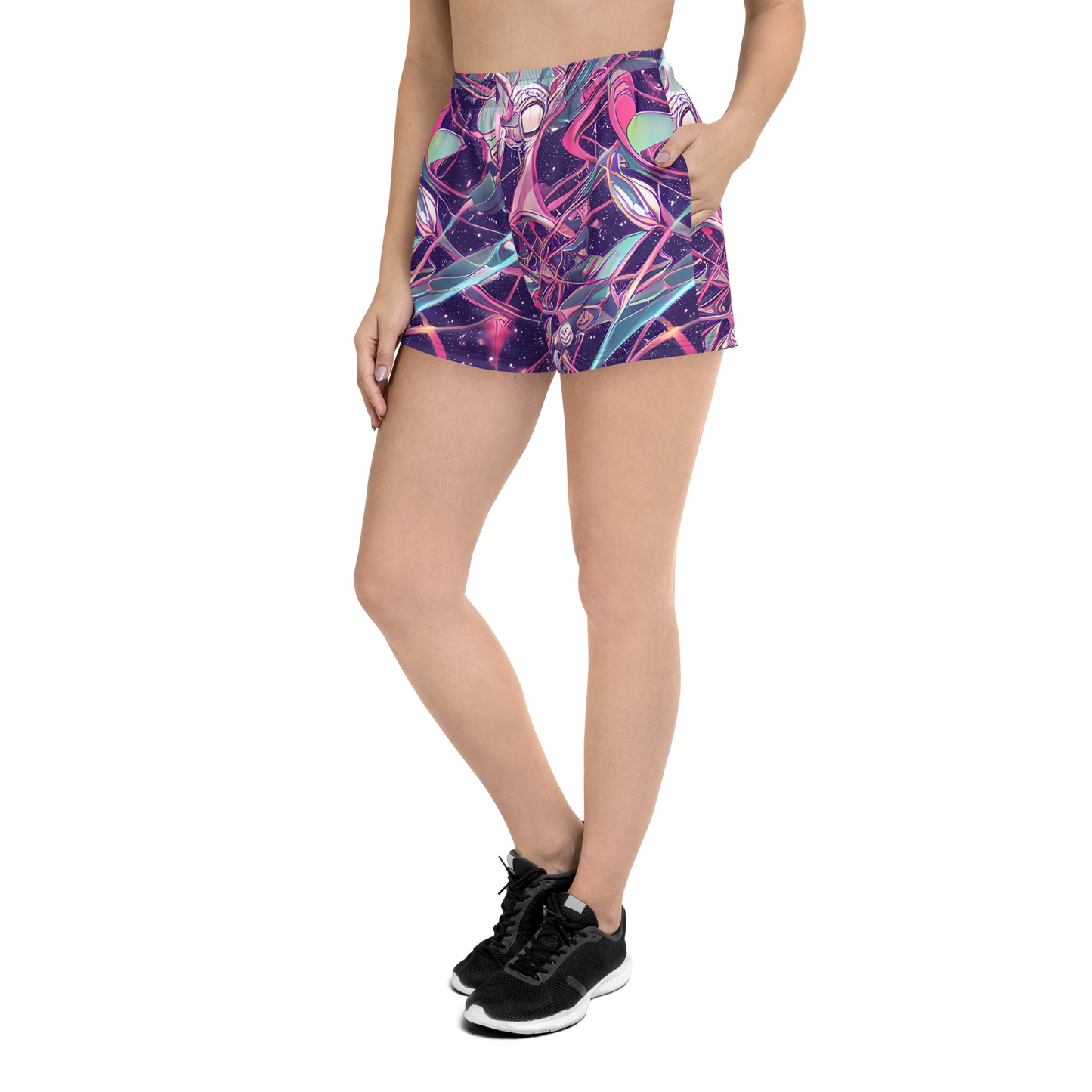 Women’s Athletic Shorts - Neo-Tokyo Twirl