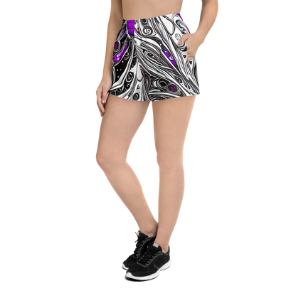 Women’s Athletic Shorts - Neo-Noir Waves