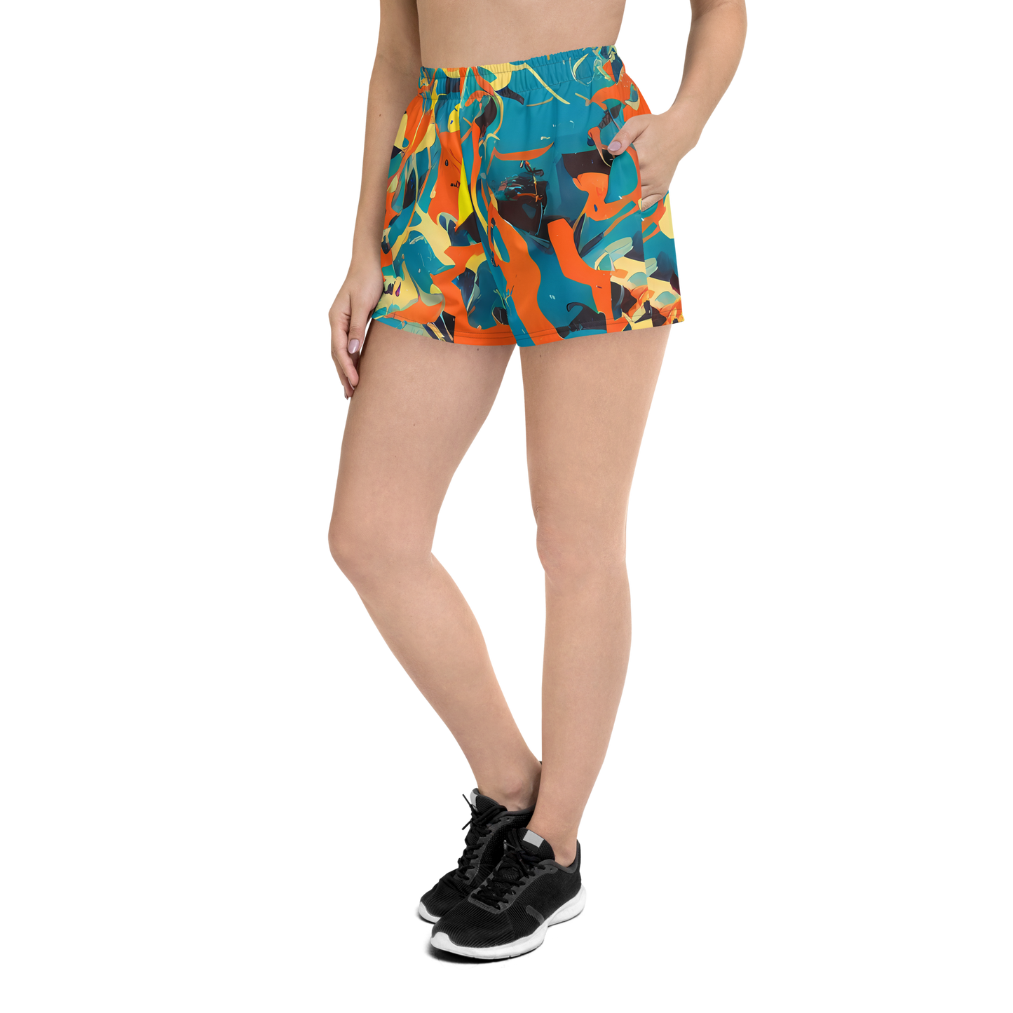 Women’s Athletic Shorts - Abstract Tango