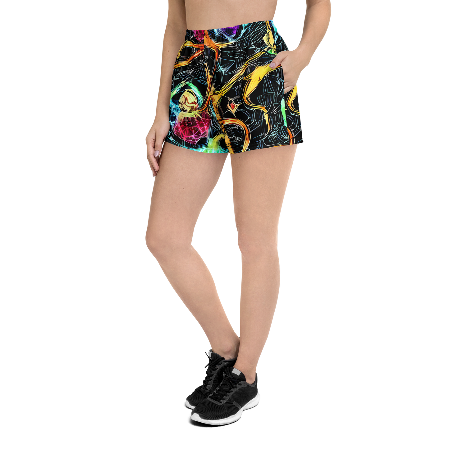 Women’s Athletic Shorts - Psychedelic Pulsar