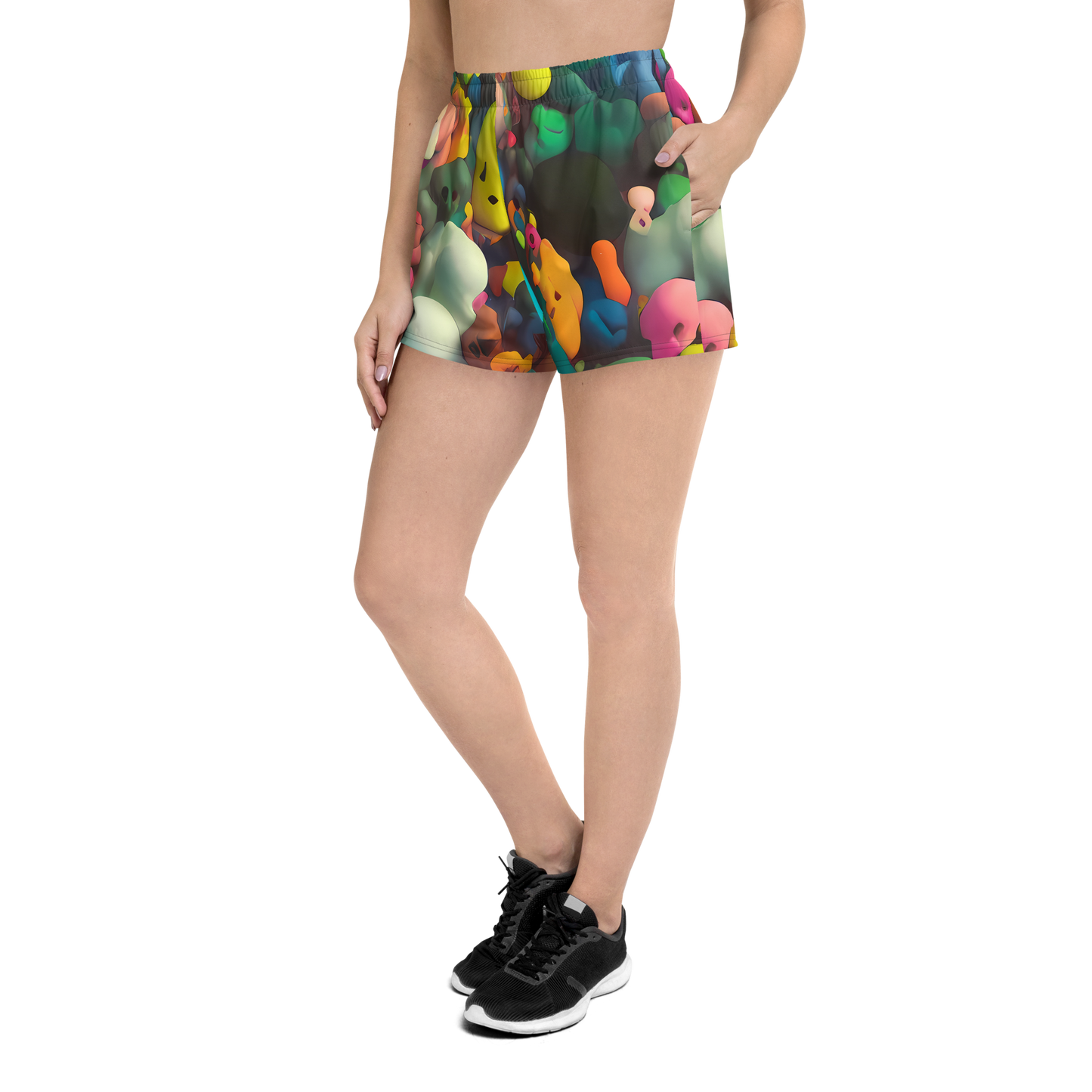 Women’s Athletic Shorts - Bubble Pop Art