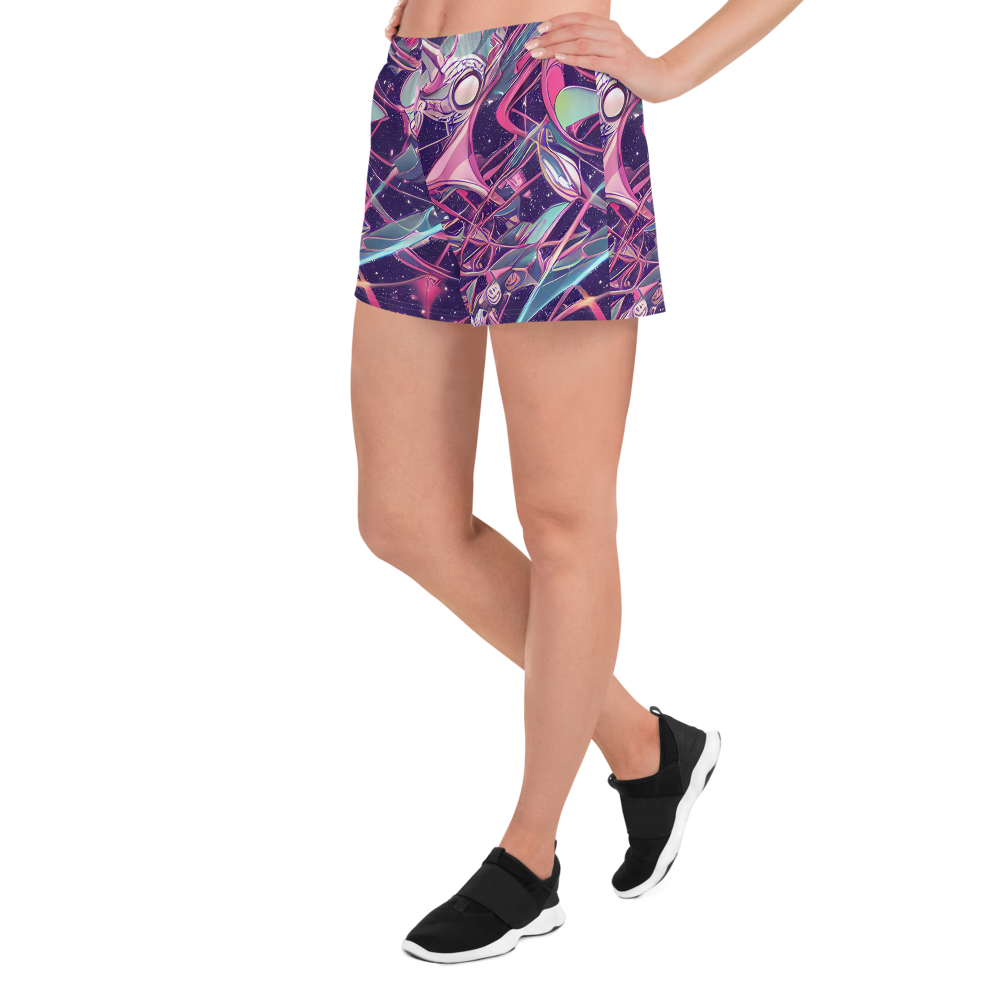 Women’s Athletic Shorts - Neo-Tokyo Twirl