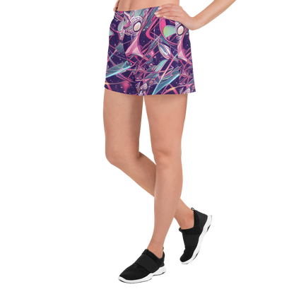 Women’s Athletic Shorts - Neo-Tokyo Twirl