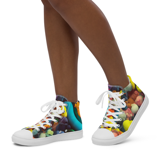 Women's High Top Canvas Shoes - Bubble Pop Art