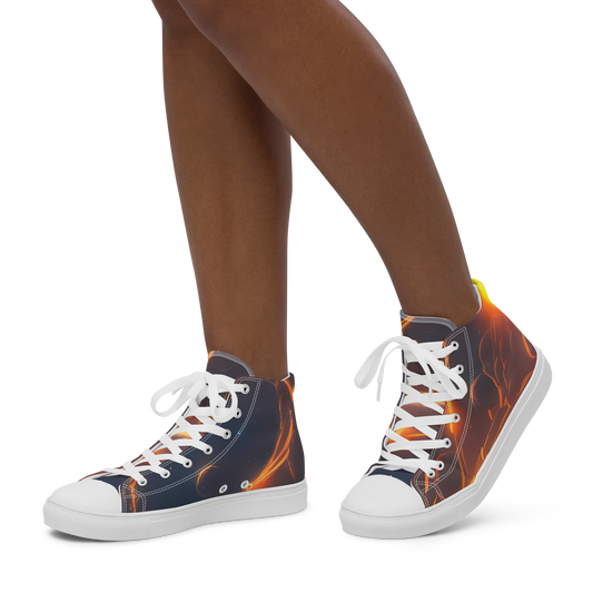 Women's High Top Canvas Shoes - Inferno Spirals