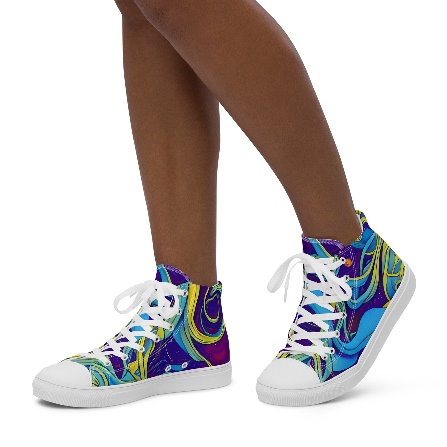 Women's High Top Canvas Shoes - Stellar Swirls