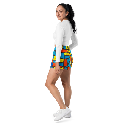 Women’s Athletic Shorts - Mondrian Mesh