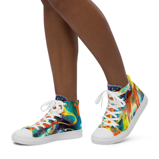 Women's High Top Canvas Shoes - Cecily’S Swirl