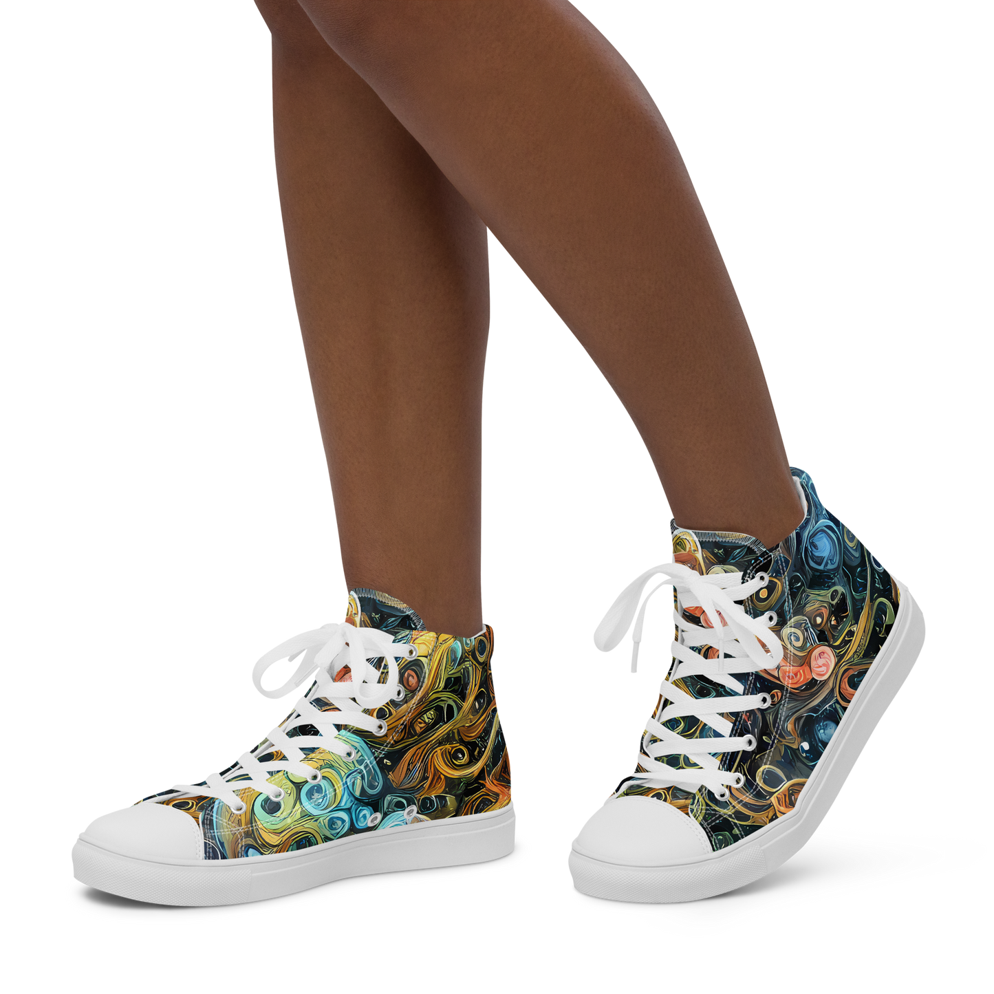 Women's High Top Canvas Shoes - Wild Cosmos