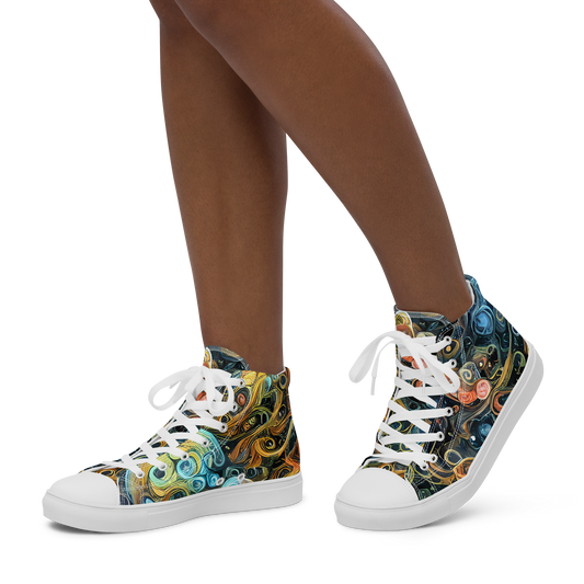 Women's High Top Canvas Shoes - Wild Cosmos