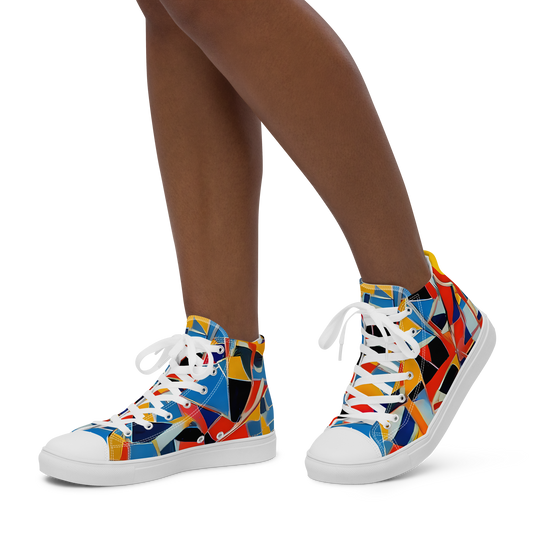 Women's High Top Canvas Shoes - Abstract Mingle