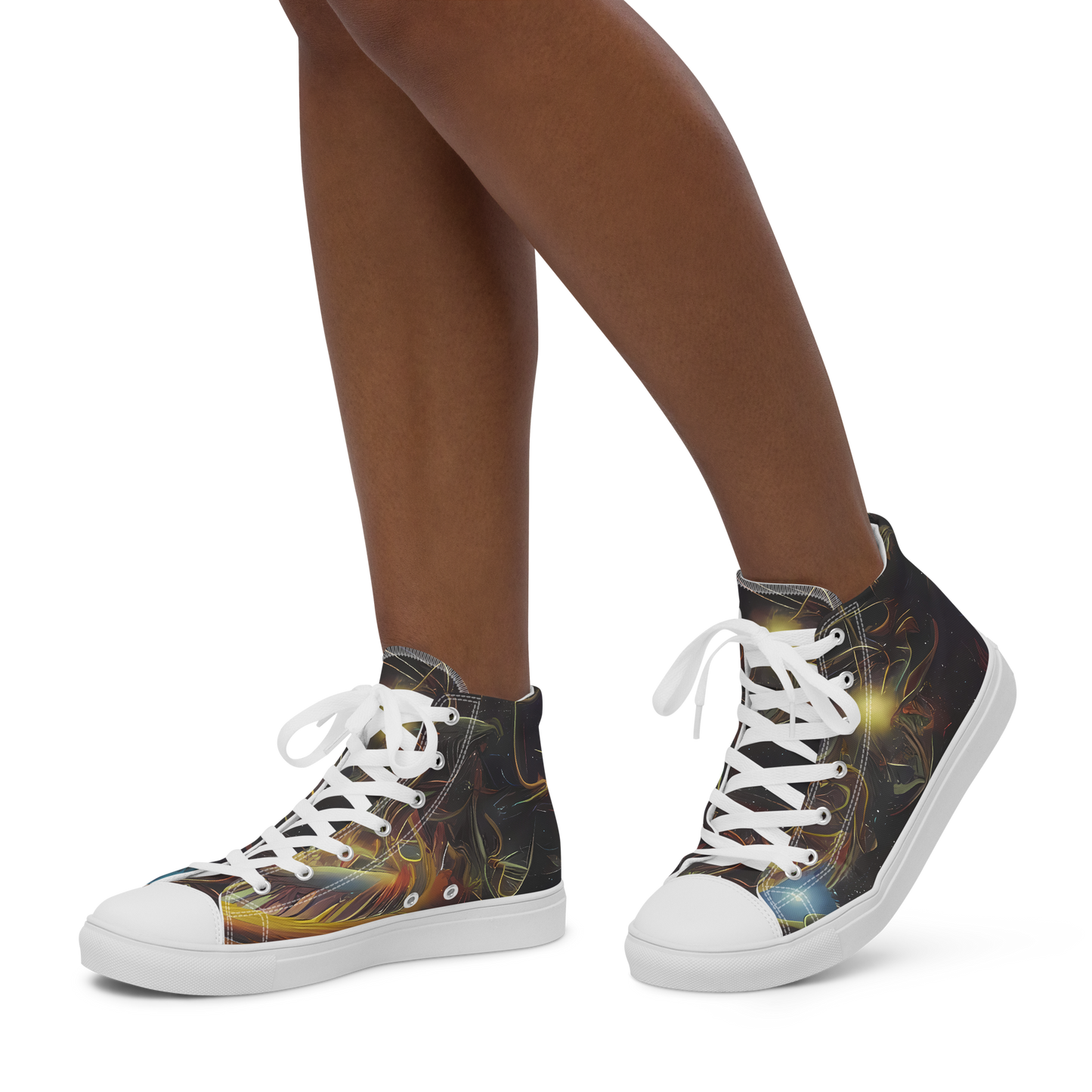 Women's High Top Canvas Shoes - Galactic Swirl