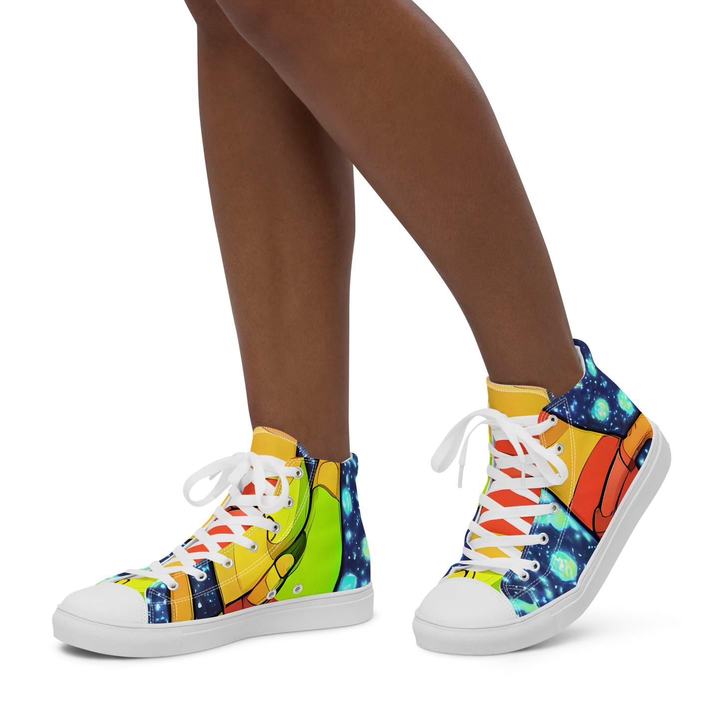 Women's High Top Canvas Shoes - Cosmic Siblings