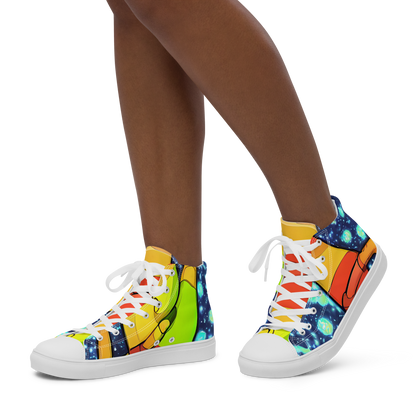 Women's High Top Canvas Shoes - Cosmic Siblings