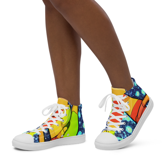 Women's High Top Canvas Shoes - Cosmic Siblings