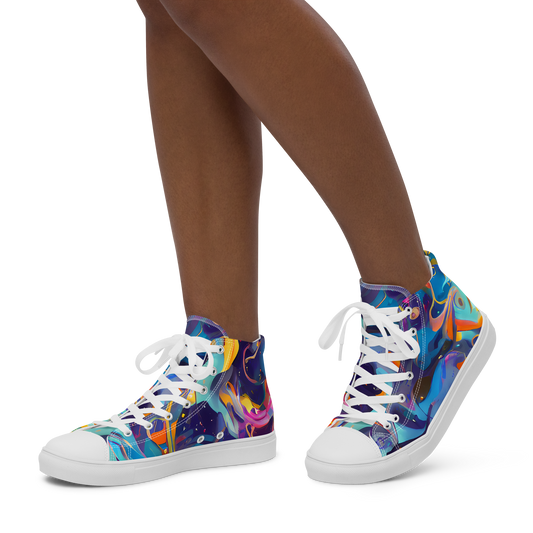 Women's High Top Canvas Shoes - Whimsical Fusion