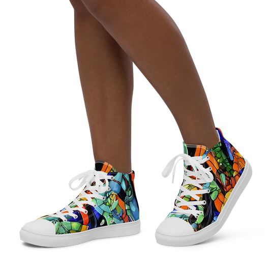 Women's High Top Canvas Shoes - Cascade Muralista