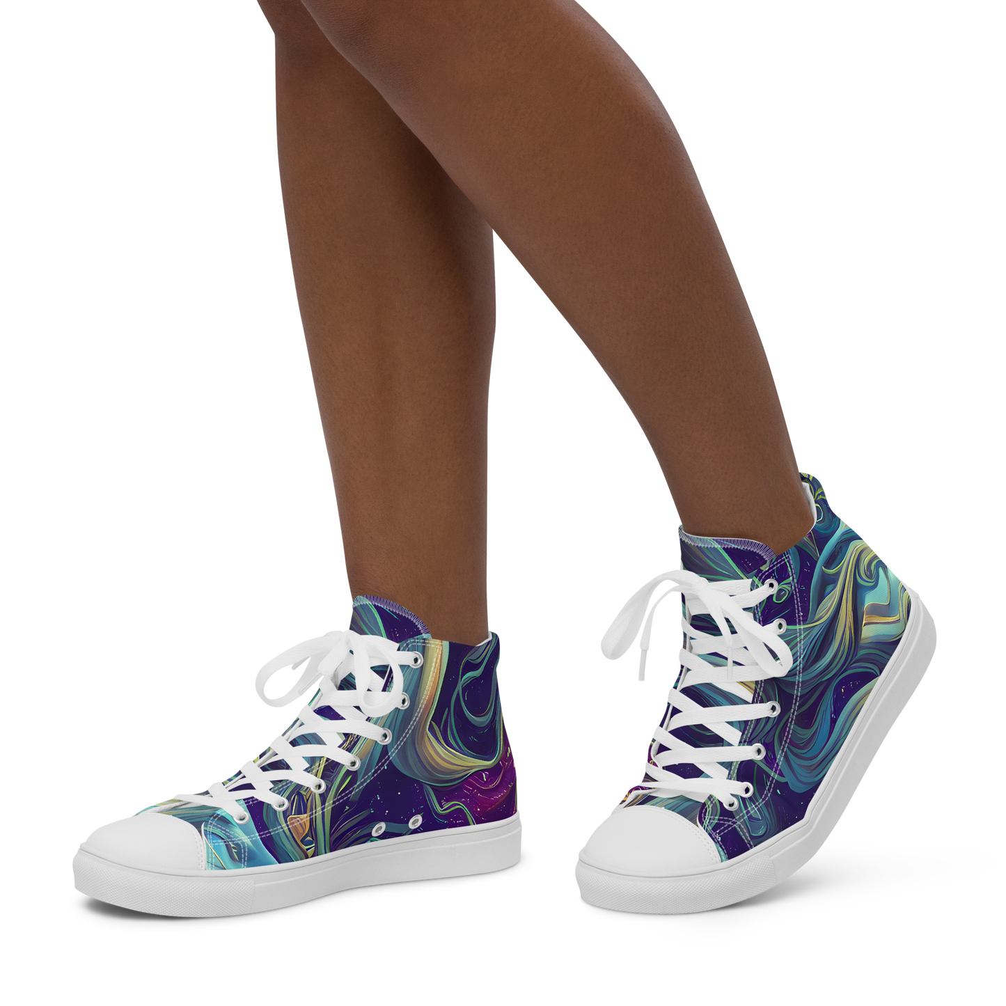 Women's High Top Canvas Shoes - Stellar Waves