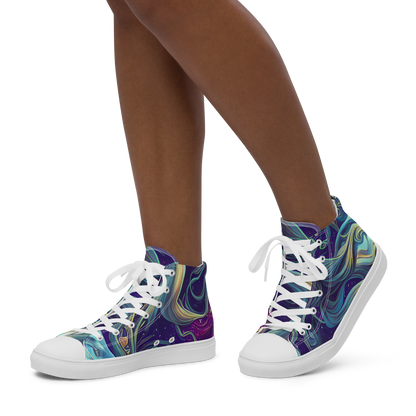 Women's High Top Canvas Shoes - Stellar Waves