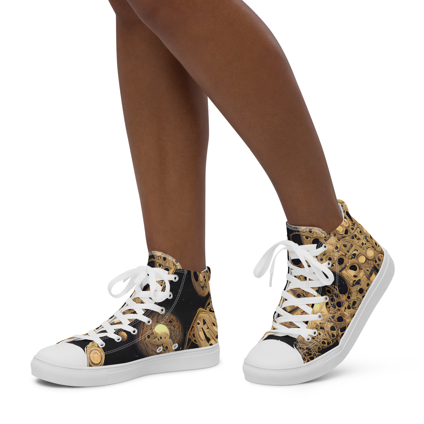 Women's High Top Canvas Shoes - Baroque Orbit