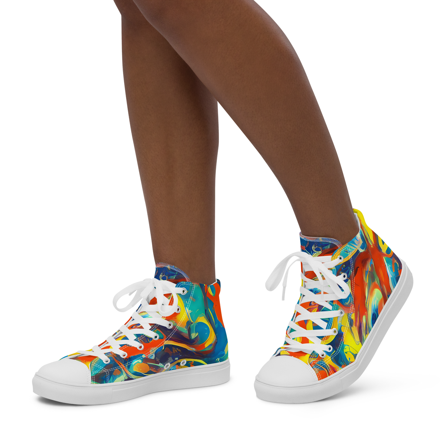 Women's High Top Canvas Shoes - Chromatic Fusion