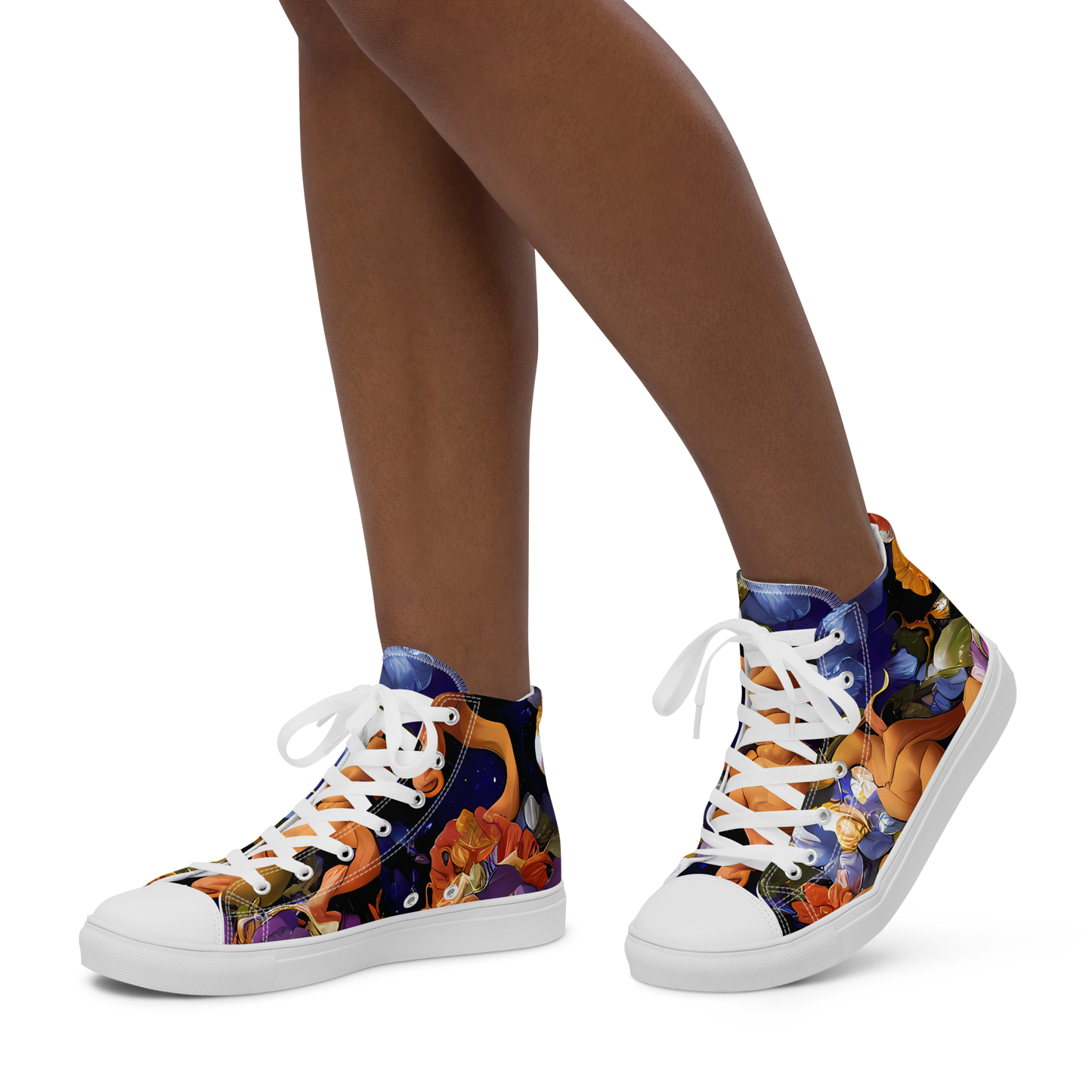 Women's High Top Canvas Shoes - Blooming Cosmos