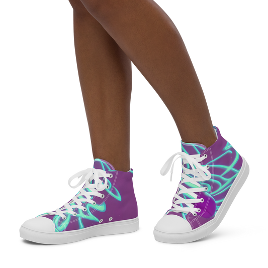 Women's High Top Canvas Shoes - Neon Drift