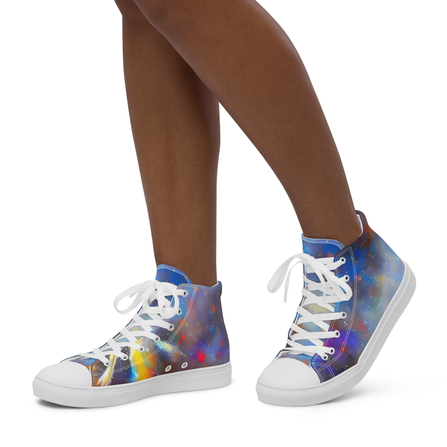 Women's High Top Canvas Shoes - Impressionist Drift